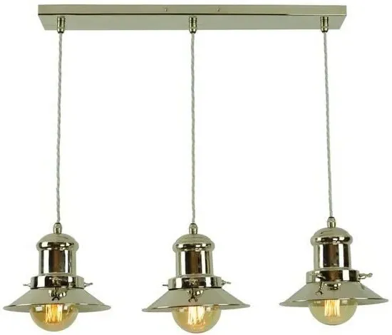 5-Light Pendant Light - Distressed, Brass
