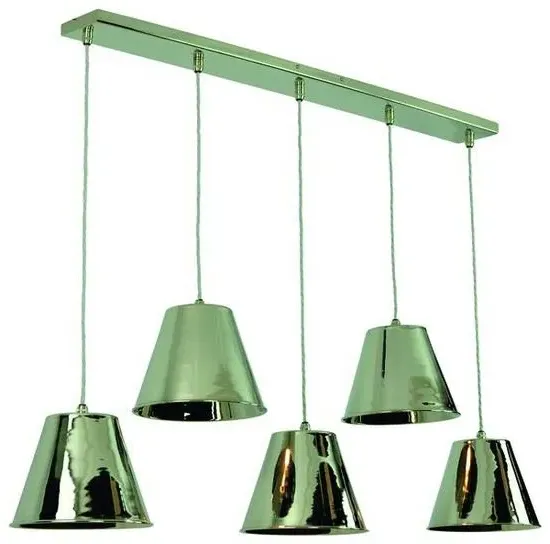 5-Light Pendant Light - Nickel, Brass
