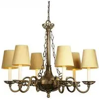 6-Arm Pendant Light - Polished Brass, Black