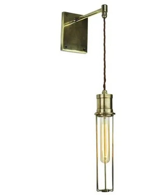 Adjustable Wall Light with Cage - Nickel