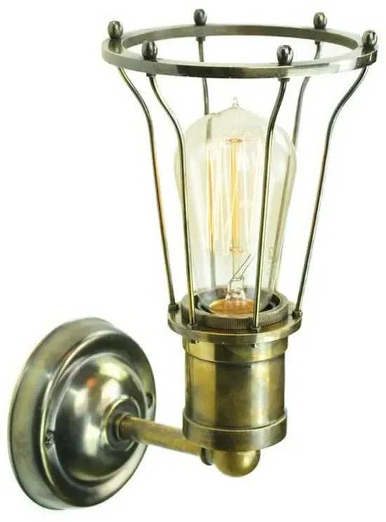 Adjustable Wall Light with Cage - Nickel, Brass