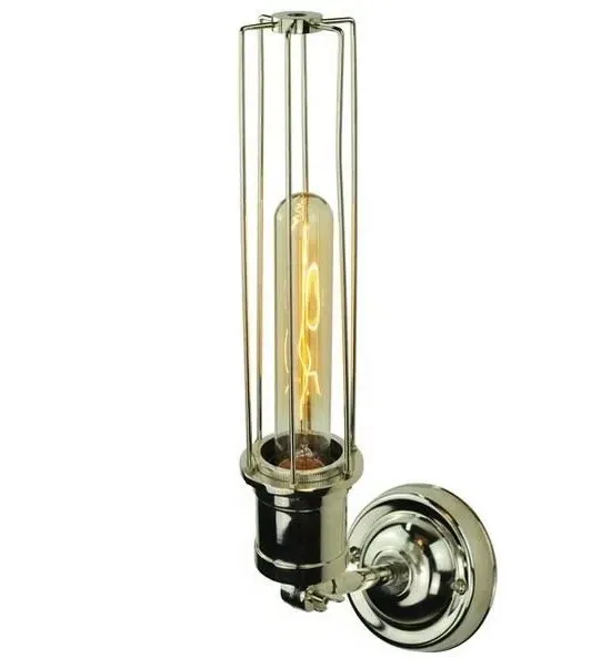 Adjustable Wall Light with Cage - Nickel
