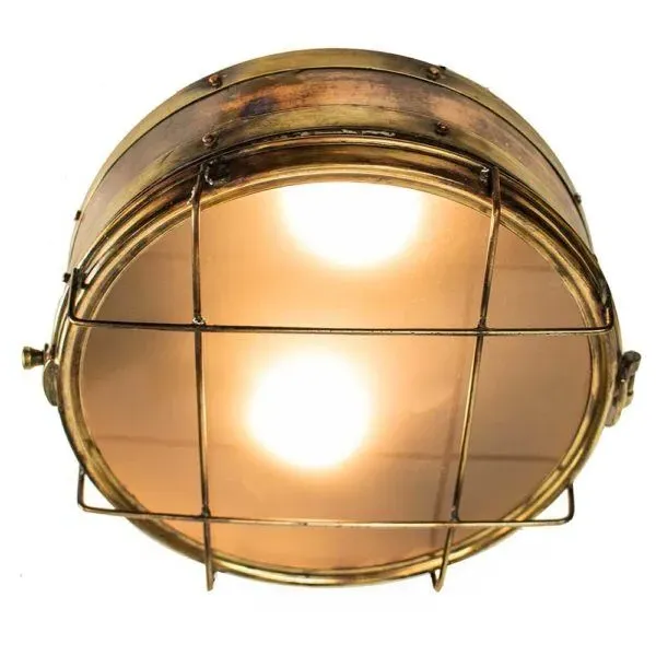 Bulkhead Wall Light - Natural Brass, Metal