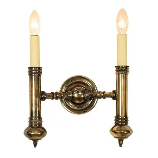 Carlton Twin Wall Light - Black, Brass