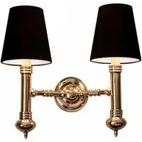 Carlton Twin Wall Light - Black, Brass