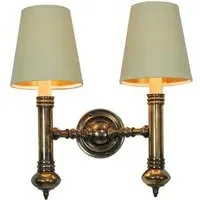 Carlton Twin Wall Light - Ivory, Brass