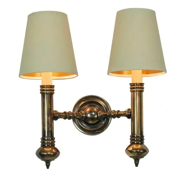 Carlton Twin Wall Light - Ivory, Brass