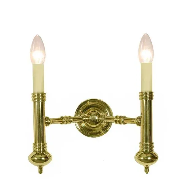 Carlton Twin Wall Light - Natural Brass