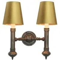 Carlton Twin Wall Light - Old Antique, Gold