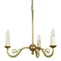 Cottage 3-Branch Pendant Light - Distressed Brass