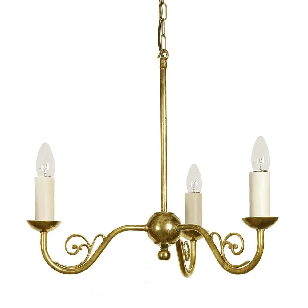Cottage 3-Branch Pendant Light - Distressed Brass image