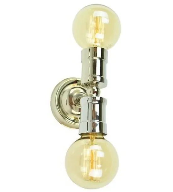 Double Wall Light - Polished Nickel, Brass