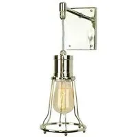Drop Wall Light with Cage - Nickel, Brass