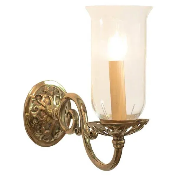Empire Storm Shade Wall Light - Distressed Brass