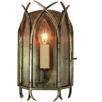 Gothic Wall Lantern - Natural Brass, Cast Brass