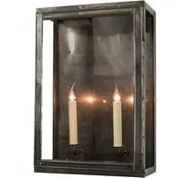 Large Box Wall Light - Antique, Solid Brass