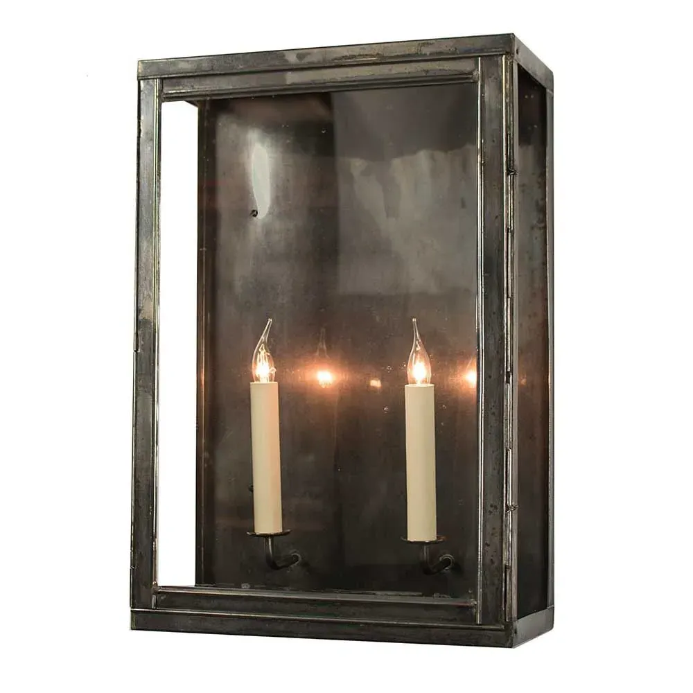 Large Box Wall Light - Antique, Solid Brass