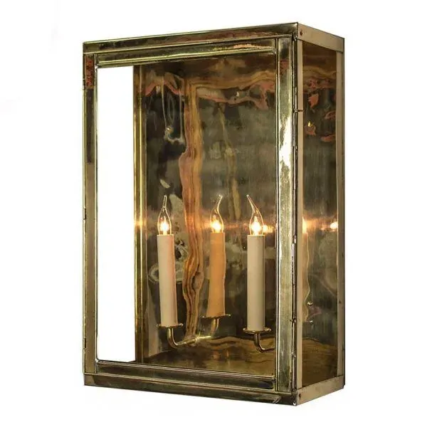 Large Box Wall Light - Brass, Solid Brass
