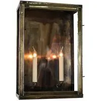Large Box Wall Light - Distressed, Solid Brass
