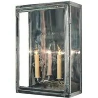 Large Box Wall Light - Nickel, Solid Brass