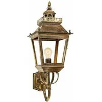 Large Bracket Lantern with Fretwork - Antique, Brass