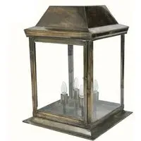 Large Gate Lantern IP23 - Distressed, Brass