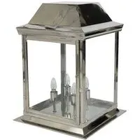 Large Gate Lantern IP23 - Polished Nickel, Brass