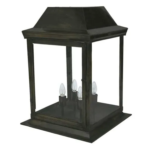 Large Gate Lantern IP44 - Natural, Brass