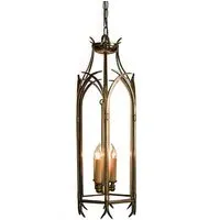 Large Gothic Hanging Lantern - Brass, Cast Brass