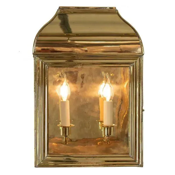 Large Wall Lantern with Hinged Door - Brass