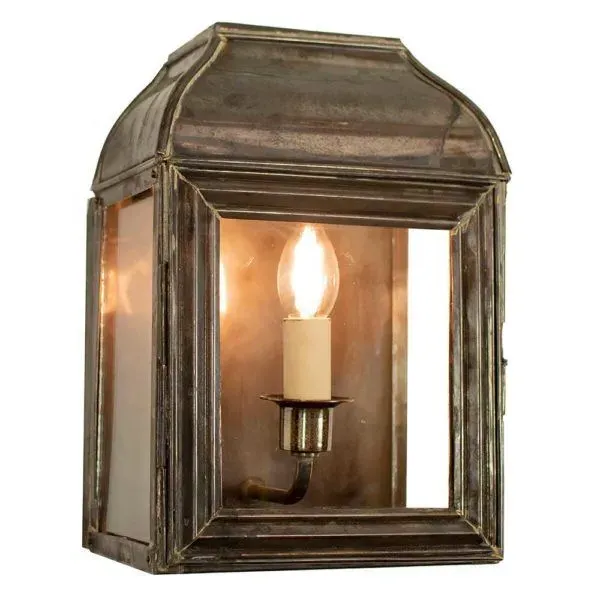 Large Wall Lantern with Hinged Door - Brass