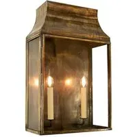 Large Wall Lantern with Hinged Door - Distressed
