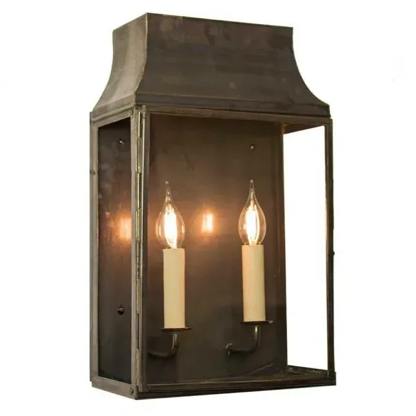 Large Wall Lantern with Hinged Door - Nickel