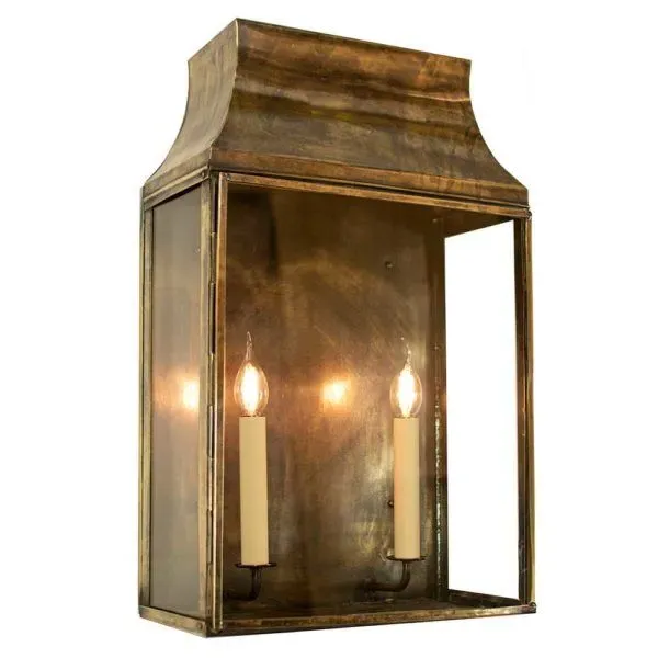 Large Wall Lantern with Hinged Door - Nickel