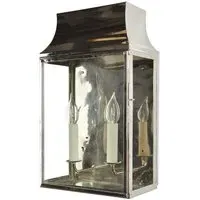 Large Wall Lantern with Hinged Door - Nickel