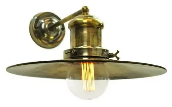 Large Wall Light Vintage Design - Distressed, Brass
