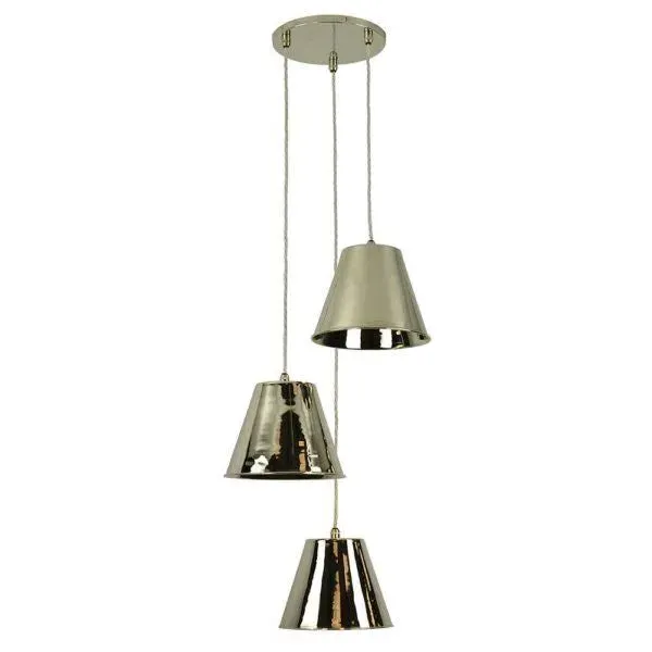 Map Room 5-Light Cluster Pendant Light - Polished Nickel, Brass