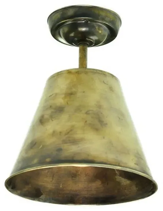 Map Room Flush Ceiling Pendant - Polished Nickel, Brass