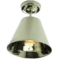 Map Room Flush Ceiling Pendant - Polished Nickel, Brass