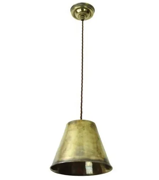 Map Room Single Pendant Light - Distressed, Brass