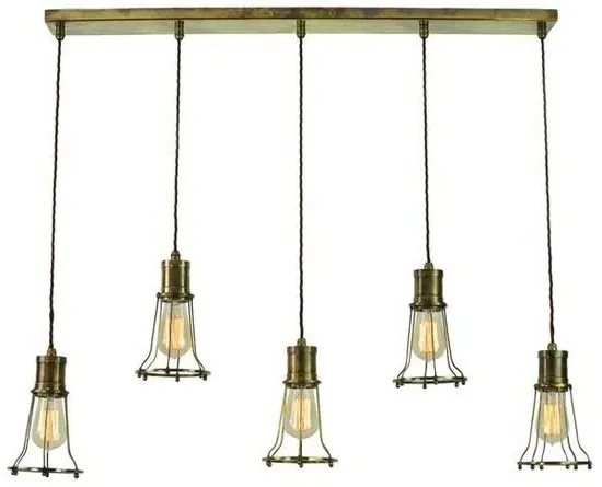 Marconi 5-Light Multiple Pendant Light - Distressed, Brass image