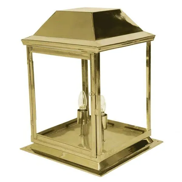 Medium Gate Lantern IP23 - Distressed, Brass