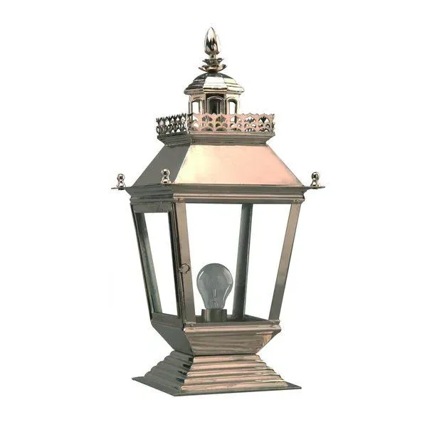 Medium Gate Lantern with Fretwork - Polished Nickel
