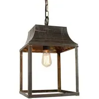 Medium Hanging Lantern - Antique, Brass