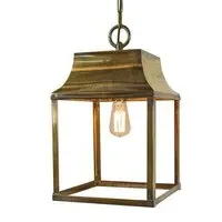 Medium Hanging Lantern - Distressed, Brass