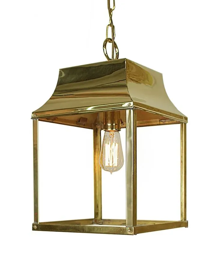 Medium Hanging Lantern - Nickel, Brass