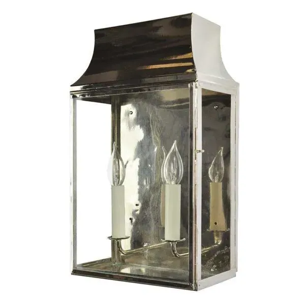 Medium Wall Lantern with Hinged Door - Nickel