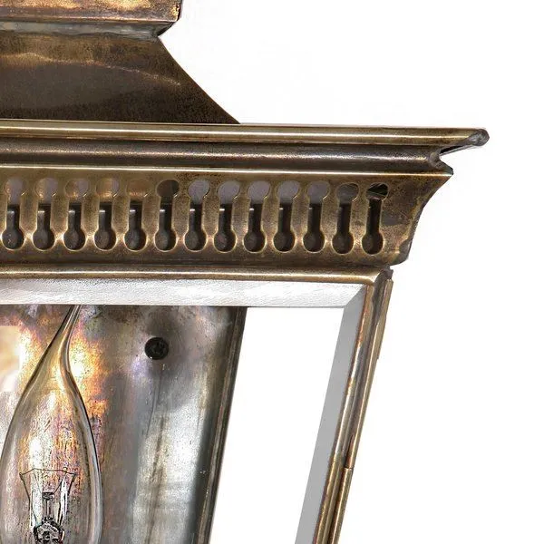 Pagoda Large Flush Passage Lamp - Distressed, Brass