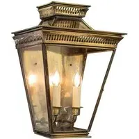 Pagoda Large Flush Passage Lamp - Distressed, Brass