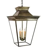 Pagoda Large Pendant Light - Distressed Brass